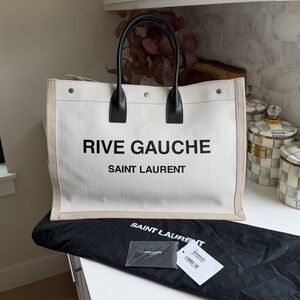 Saint Laurent Rive Gauche Beige Shopping Tote